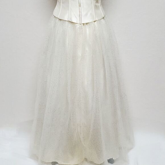 Vintage Y2K Jessica McClintock Gunne Sax Tulle Rhinestone Bustier Princess Dress - Picture 14 of 16